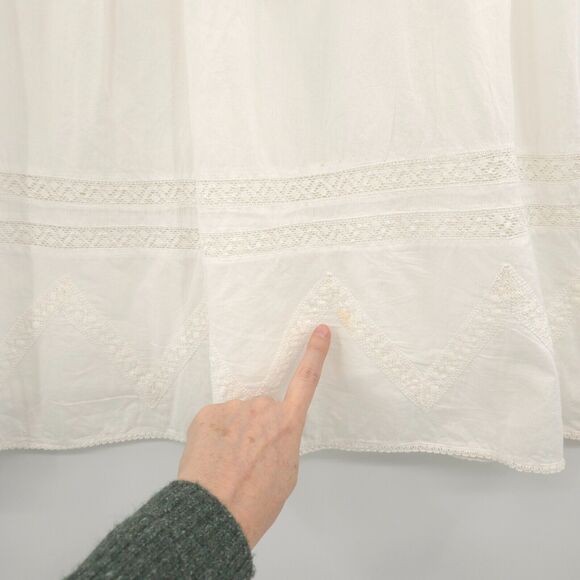 St John's Bay A-line cotton skirt Size 16 white lace crochet coquette romantic - Picture 7 of 13